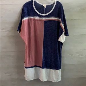 FREE PEOPLE tri color Tunic